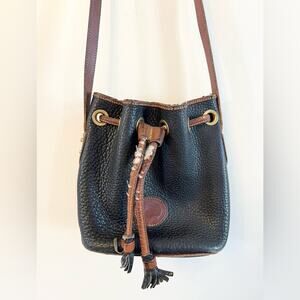 Vintage Dooney and Bourke rare mini bucket bag black leather collector piece